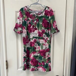 Floral Pink and Green Dress